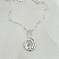 Coil necklace with Amazonite gemstone