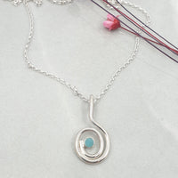 Coil necklace with Amazonite gemstone