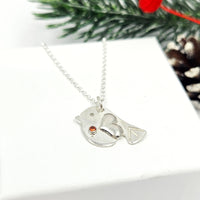 Rosie Robin necklace with silver heart wing