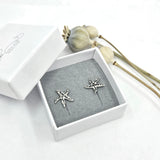 Starfish stud earrings engraved