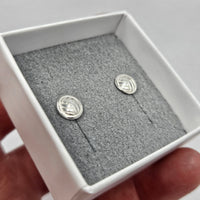 Netball stud earrings - shiny