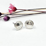 Netball stud earrings - shiny