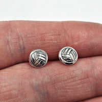 Netball stud earrings - oxidised