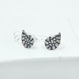 Ammonite stud earrings engraved