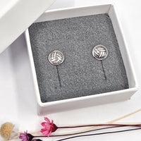 Netball stud earrings - oxidised