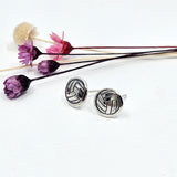 Netball stud earrings - oxidised