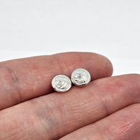 Netball stud earrings - shiny