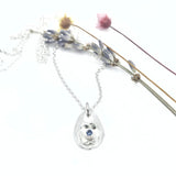Forget Me Nots teardrop necklace