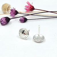 Netball stud earrings - shiny