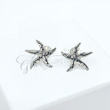 Starfish stud earrings engraved
