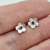 Forget Me Nots satin stud earrings