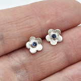 Forget Me Nots satin stud earrings