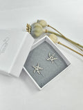 Starfish stud earrings engraved