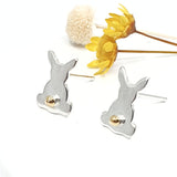 Hope - Golden tail bunny rabbit stud earrings