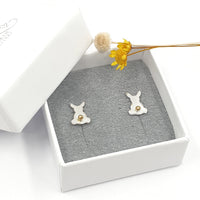 Hope - Golden tail bunny rabbit stud earrings
