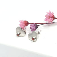 Heart gem stud earrings