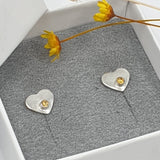 Heart gem stud earrings