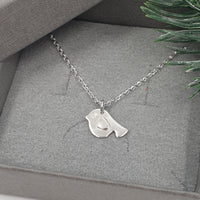 Little Robin necklace with silver heart wing