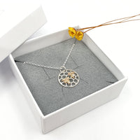 Honeycomb double Bee necklace
