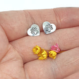Paw prints on your heart stud earrings
