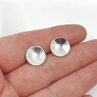 Concave disc stud earrings - medium