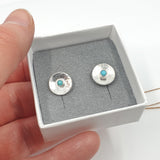 Concave turquoise stud earrings