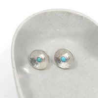 Concave turquoise stud earrings