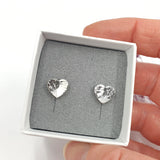 Concave heart stud earrings