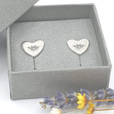 Bee heart stud earrings