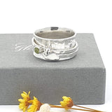 cute bunny and gemstone spinner ring
