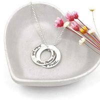 personalised interlocking two circles necklace