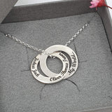 personalised interlocking two circles necklace