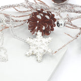 Fine silver large snowflake necklace
