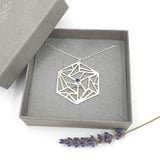 Geometric hexagon with London Blue Topaz
