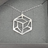 geometric hexagon necklace