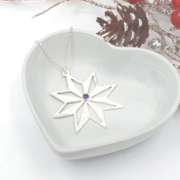 Large star and Amethyst necklace