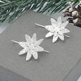 shiny large snowflake drop earrings