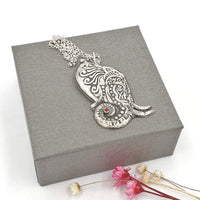 ornate elephant necklace with gemstone