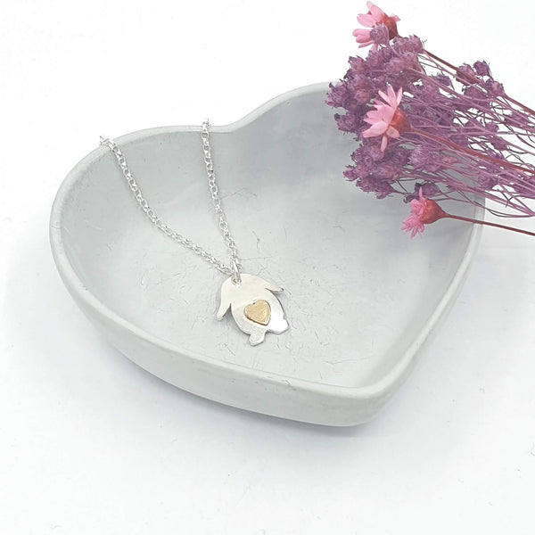 Layla lop bunny love heart necklace