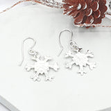 Medium sparkle drop snowflake earrings
