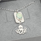 octopus with sea green chalcedony