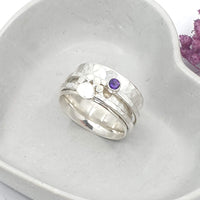 Paw print and gemstone spinner ring