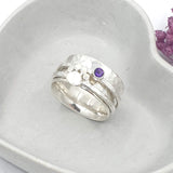 Paw print and gemstone spinner ring