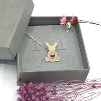 Rose Gold Georgie bunny necklace textured