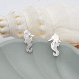 textured seahorse stud earrings