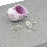textured seahorse stud earrings