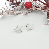 smooth star stud earrings