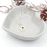 Snowflake necklace with Garnet