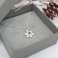 Snowflake necklace with Garnet