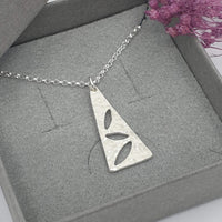 Triangular leaf drop necklace